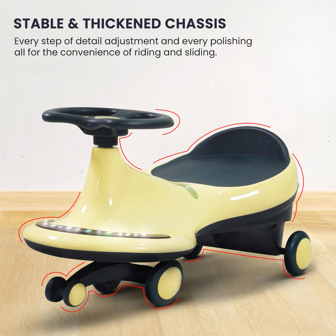 Baybee Trix Go Kids Magic Swing Cars for Kids-Yellow Baybee Trix Go Kids Magic Swing Cars for Kids-Yellow