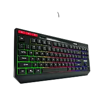 ​Geonix Cruiser Gaming Keyboard, 90 Keys with 3 Multimedia Keys, Rainbow Backlight, Black, K2