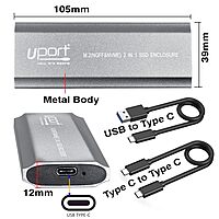 uPort NVMe M.2 SSD Enclosure – USB 3.1 offers high-speed data transfer with a sleek design. Compatible with M.2 NVMe SSDs, it ensures optimal performance and easy connectivity for your storage needs.