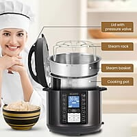 AGARO Imperial Electric Pressure Cooker, 6 litre, 14 Pre-Set multi Cooking Functions, Adjustable Pressure