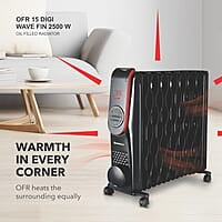 Havells OFR 15 Wave Fin DIGI with 3 Heat Setting, 2500 watt, Automatic Digital Control of Temperature