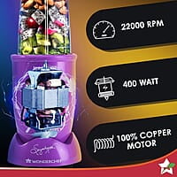 Wonderchef Nutri Blend Orchid, 22000 RPM 400 W 2 Unbreakable Jars