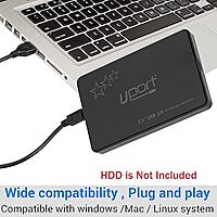 Uport USB 2.0 to 2.5-Inch SATA External Hard Drive Enclosure Case for 2.5" SATA HDD & SSD (Black)