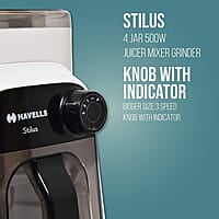 Havells Stilus 500 Watt Juicer Mixer Grinder 4 Jar With 3 Speed Led Indication