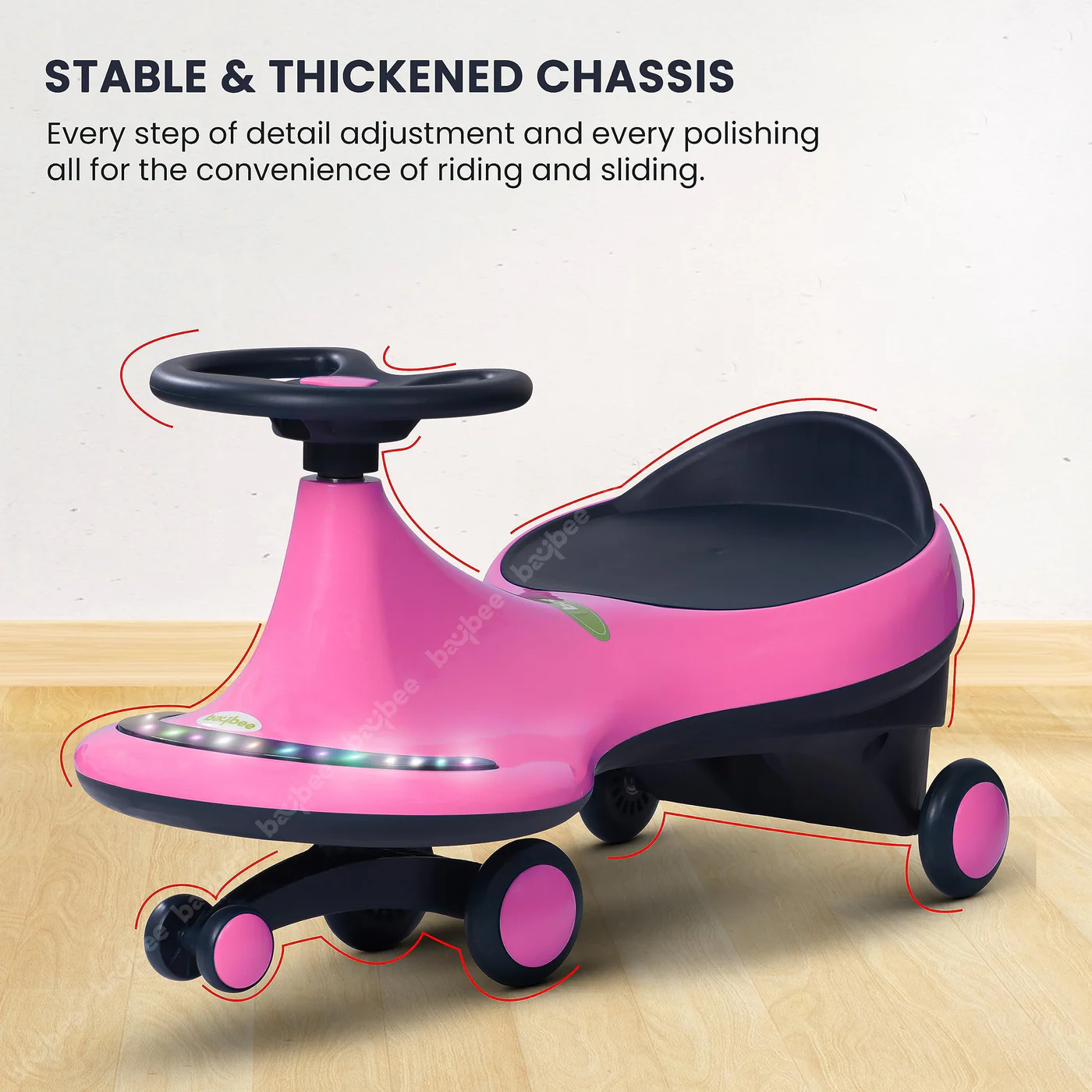 Baybee Trix Go Kids Magic Swing Cars for Kids-Pink Baybee Trix Go Kids Magic Swing Cars for Kids-Pink