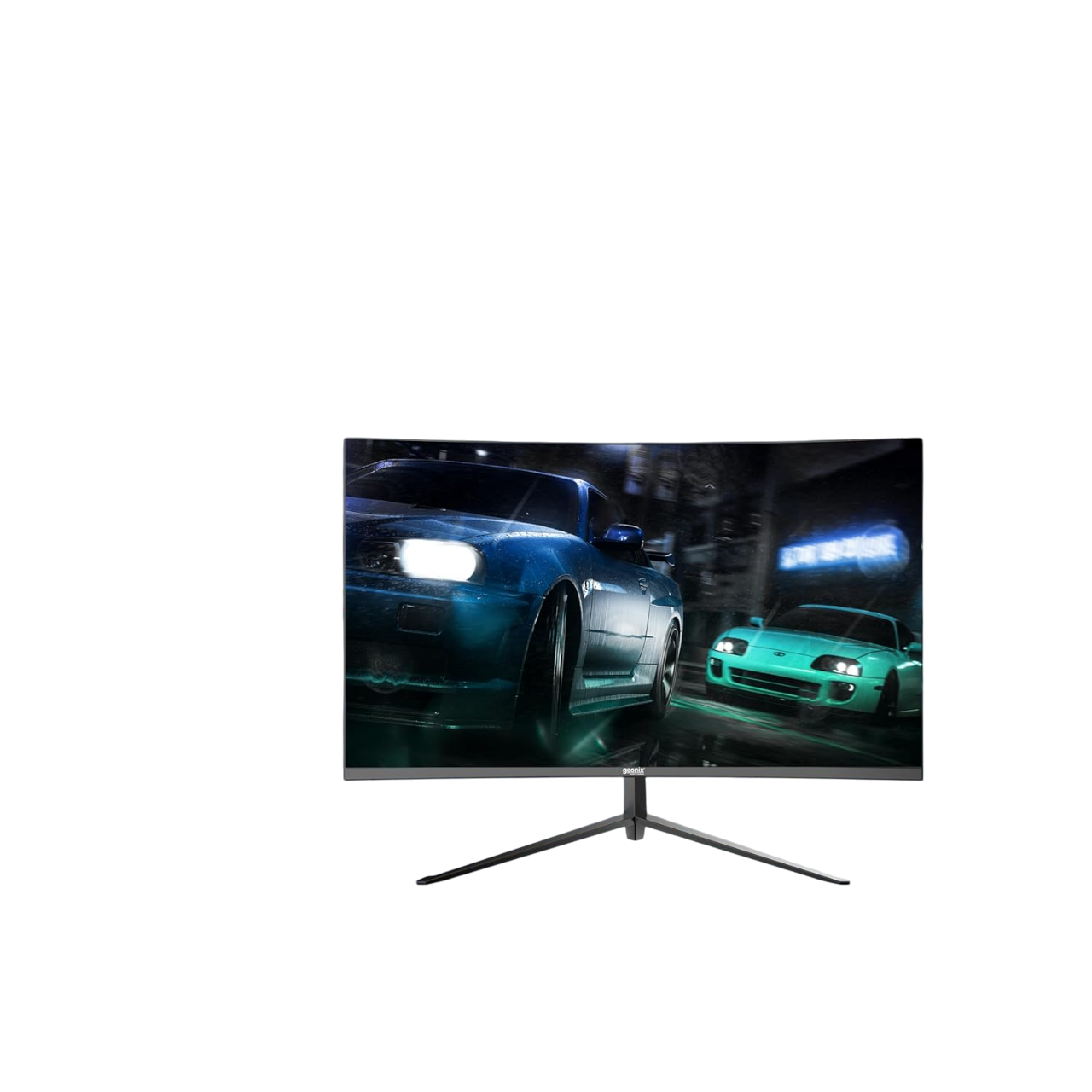 Geonix Neon 27-Inch LED Curved Monitor, 75Hz Refresh Rate, Black-GXTF-WVHDF27B