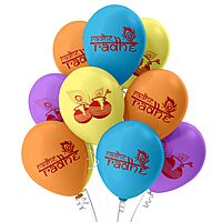 Radhe Radhe Printed balloons for Krishna Janmashtami / Kishna Birthday balloons Decorations for Janmashtami Celebration pack of 30