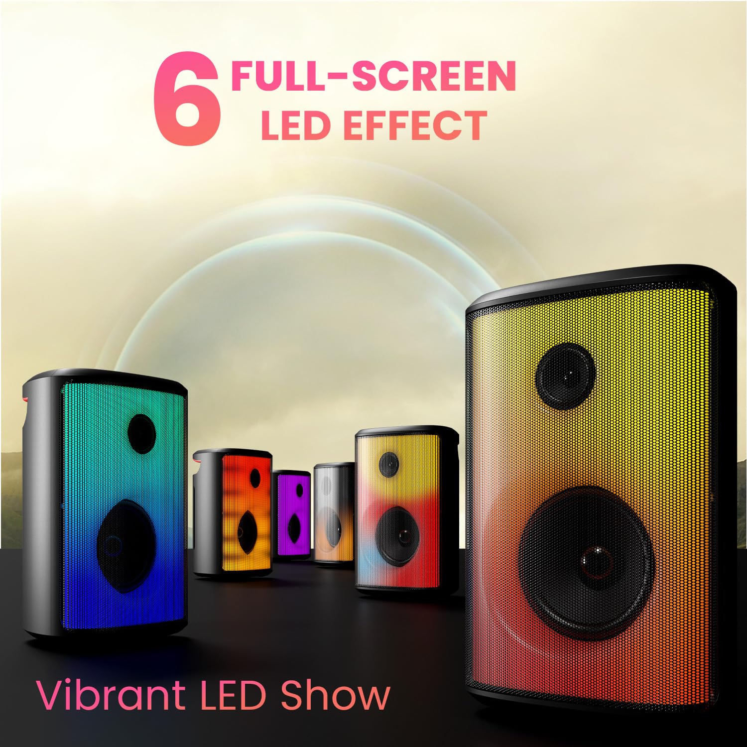 Portronics Dash 8 POR 2244 Bluetooth Speaker – 60W | Karaoke Mic | RGB Lights | Black