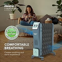 Havells Hestio 11 Wave Fin OFR 2900 Watt with 3 Heat Setting 1000W/1500W/2500W & PTC Heater 400W