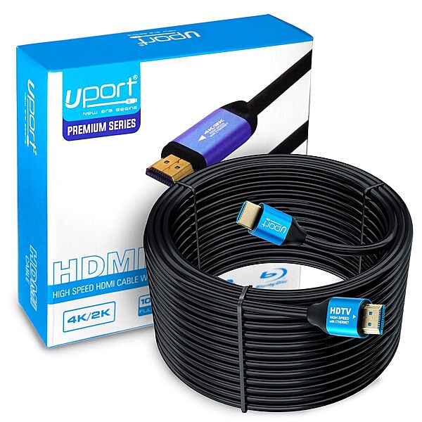 Uport HDMI Cable 20m – Full HD Long Distance, supports 4K resolution, ideal for connecting devices over long distances, durable design, perfect for home theater or gaming setups.