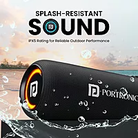 Portronics Resound 2 15W Bluetooth Speaker – BT 5.3, TWS, AUX, USB, RGB Light, Black 1 warranty