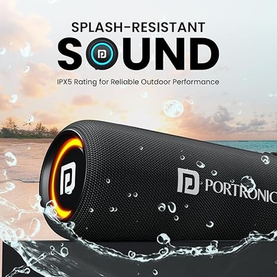Portronics Resound 2 15W HD Sound Portable Wireless Bluetooth Speaker, in-Built Mic, RGB Lights, TWS Connectivity, Bluetooth v5.3, IPX5 Water Resistant, Type C Charging Port Portronics Resound 2 15W HD Sound Portable Wireless Bluetooth Speaker, in-Built Mic, RGB Lights, TWS Connectivity, Bluetooth v5.3, IPX5 Water Resistant, Type C Charging Port