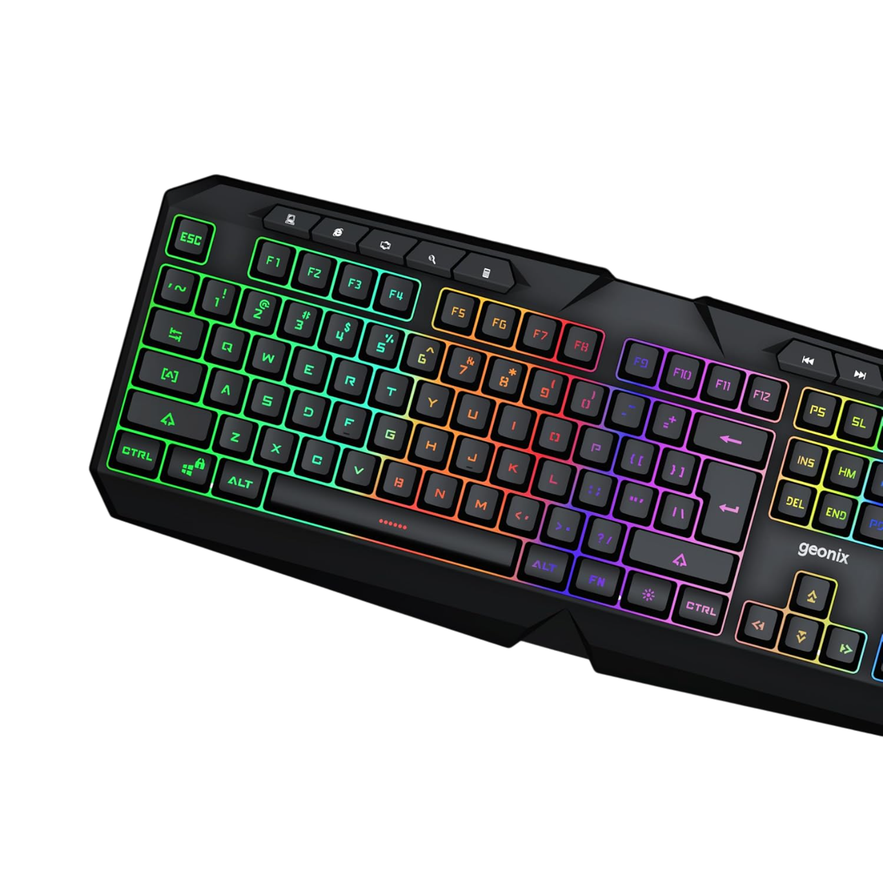 ​Geonix Cruiser Gaming Keyboard, Dedicated Multimedia Keys, Noiseless Keys, Black, K3