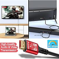 Uport 10m HDMI 2.1  Cable – Supports 8K@60Hz and 4K@120Hz, ideal for high-resolution gaming and streaming. Features enhanced bandwidth for superior audio and video quality. Perfect for modern devices.