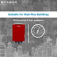 Faber Jazz 15L Vertical Storage Water Heater Titanium Glassline Coated Tank 2000W