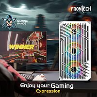 Frontech WAR Machine FT-4350 Gaming Computer Cabinet – 4×120mm LED Cooling Fans  Acrylic Side Panel  High Airflow Design  Performance Gaming PC Case