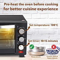 AGARO Marvel Oven Toaster Grill With Motorized Rotisserie&5 Heating Modes (Black,25 Litres),1600 Watts,25 Liter