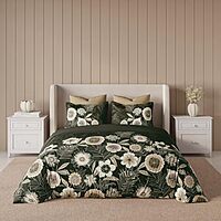 Modern Bloom Shadow Grey Elemental DDecor Bed Sheet