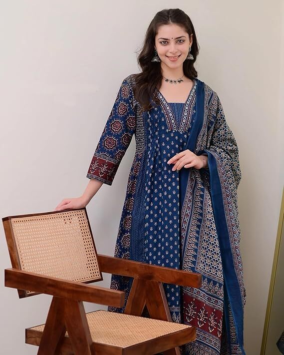 Anarkali Kurta and Pant with Dupatta Set