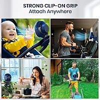 Portronics ClipCool Clip-On Fan – Features an LED ring for stylish illumination, compact design for easy attachment, and powerful airflow. Perfect for personal cooling at home or office.