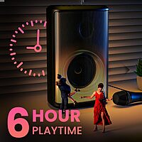 Portronics Dash 8 POR 2244 Bluetooth Speaker – 60W | Karaoke Mic | RGB Lights | Black