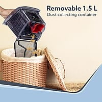 AGARO ICON 1600 Watts Bagless Dry Vacuum 24 kPa Variable Suction with Cyclonic Technology, 1.5L Bagless Bin