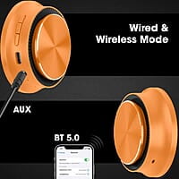 ZEBRONICS Zeb-Bang PRO Bluetooth v5.0 On Ear Headphone, 30H Backup, Foldable Design, Call Function, Voice Assistant Feature, Built-in Rechargeable Battery, Type C Charging, 40mm Driver and AUX.