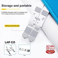 Lapcare LapGo LSE-044 Aluminium Laptop Stand with Pouch for Upto 39.62 cm (15.6 inch) Laptop, Silver