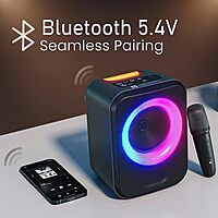 Portronics POR 2737 Apollo 30 30W Bluetooth Speaker – BT 5.4 | Dual Wireless Karaoke Mic | RGB |