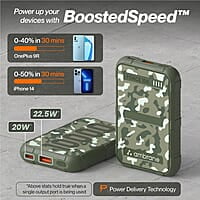 Ambrane 10000mAh Rugged, Slim & Compact Powerbank, 22.5W Fast Charging, USB & Type C Output