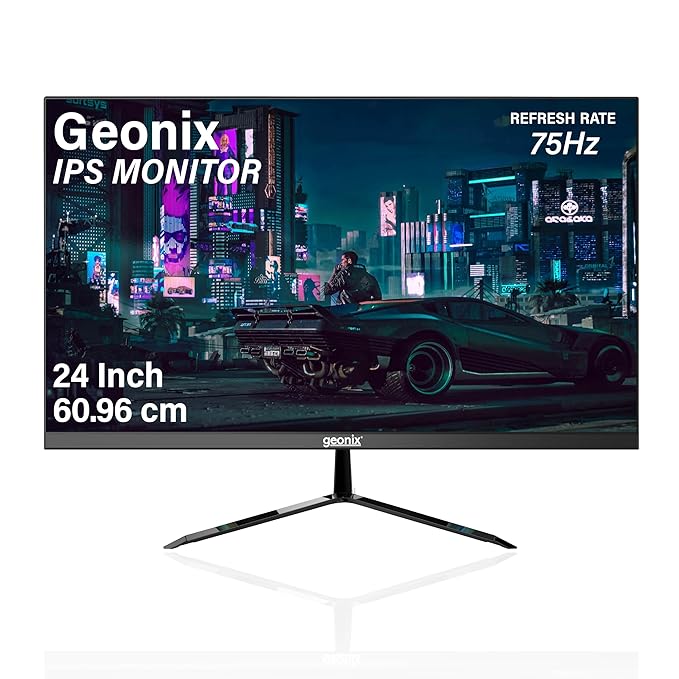 GEONIX 24 Inch IPS Computer Monitor Full HD 1920x 1080 Monitor,