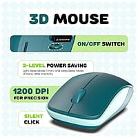 Ambrane Combo of Wireless Keyboard with Mouse Retro Typewriter Inspired, 2.4GHz for Desktop, Laptop, MacBook and Devices with USB Support, Compact Light-Weight, Single Nano Receiver KeyPop