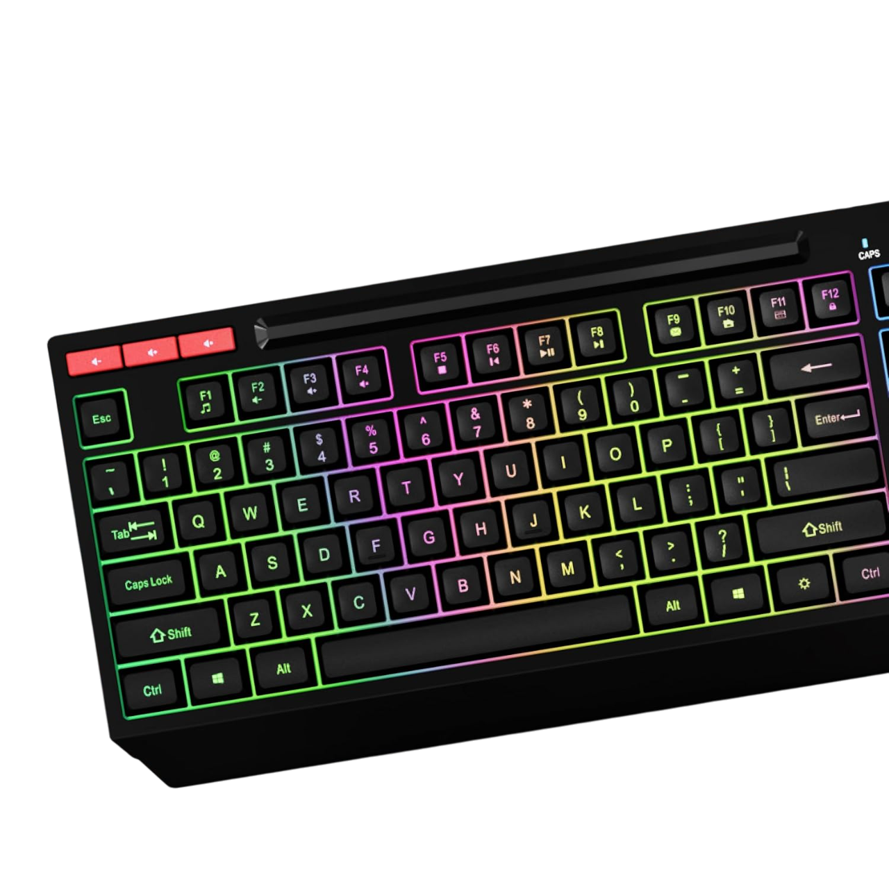 ​Geonix Cruiser Gaming Keyboard, 90 Keys with 3 Multimedia Keys, Rainbow Backlight, Black, K2