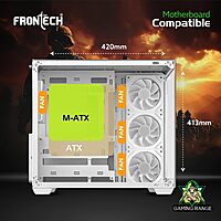 Frontech FT-4381 White Mid-Tower Gaming Case RGB