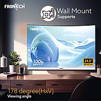 Frontech MON-0077 – 24" curved borderless monitor with vibrant display, 60.45cm screen, and ultra-slim bezels for immersive viewing.