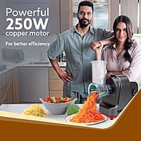 AGARO Marvel Electric Grater & Slice Machine,250W Professional Electric Cheese Grater,Automatic Electric Grater for for Fruits, Cheeses & Vegetables, 5 Free Attachments, Grey & Red