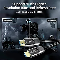 Uport 20m 8K HDMI 2.1 Fiber Cable – Ultra HD, supports 8K resolution at 60Hz, HDR, and high bandwidth for gaming and home theater. Durable, lightweight, and perfect for long-distance connections.