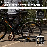 Lifelong Cycle for Adults - MTB Gear Cycle, Mountain Bike with V- Brakes - Lightweight, Bicycle for Men and Women Rider