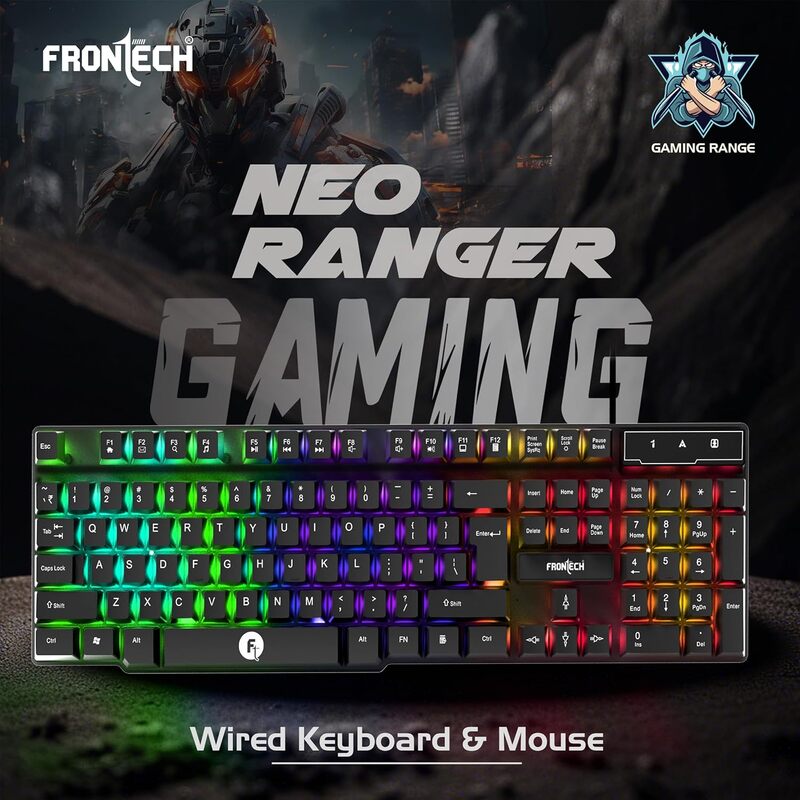 Frontech Wired Gaming Keyboard and Mouse Combo