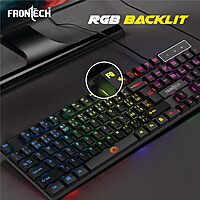 Frontech DRAGON WARRIOR KB-0038P – RGB backlit USB gaming keyboard with mechanical feel, anti-ghosting & durable build. Designed for gamers.