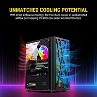 Ant Esports Elite 1100 Mid Tower Gaming Cabinet Black | ATX M-ATX ITX | 4 Rainbow Fans