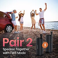 Portronics 2982 Fynix BT Speaker – 30W Bluetooth v5.3 Dual Passive Radiator TWS Black