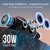 Portronics Radiant 2 POR 2787 Bluetooth Speaker – 30W | Wireless Mic | TWS | RGB | Black