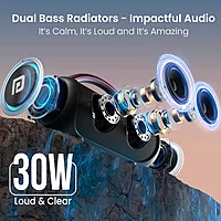 Portronics Radiant 2 POR 2787 Bluetooth Speaker – 30W | Wireless Mic | TWS | RGB | Black