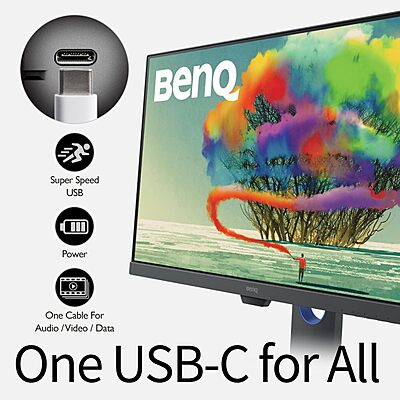 BenQ 27" 2K QHD Designer Monitor, 60Hz IPS Panel, PD2705Q