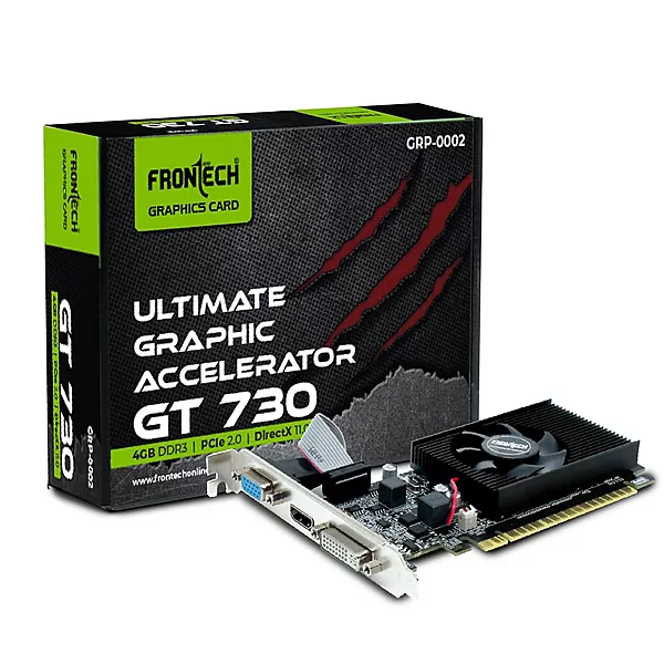 Frontech GRP-0002 – GT730 GPU with reliable graphics, low power consumption, and support for light gaming and multimedia tasks.
