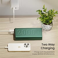 Ambrane 20000mAh Powerbank, 22.5W Fast Charging, Triple Output (2 USB & 1 Type C)