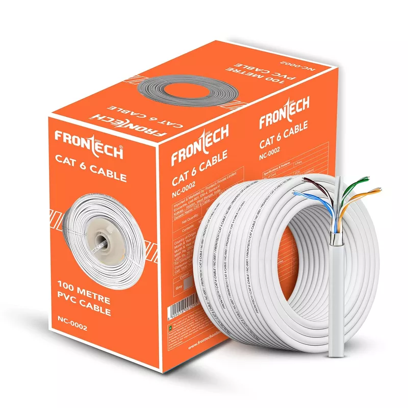 Frontech NC-0002 CAT6 Ethernet Cable – 100m Durable Cable for High-Speed Networking