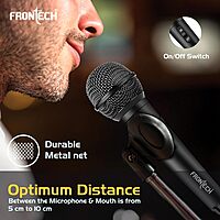 Frontech HF-0014 microphone delivers clear voice capture with noise reduction, ideal for streaming, calls, and online meetings.