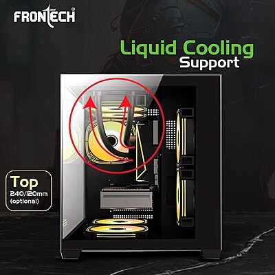 Frontech FT-4382 Mid-Tower Case USB 3.0 & Bottom PSU